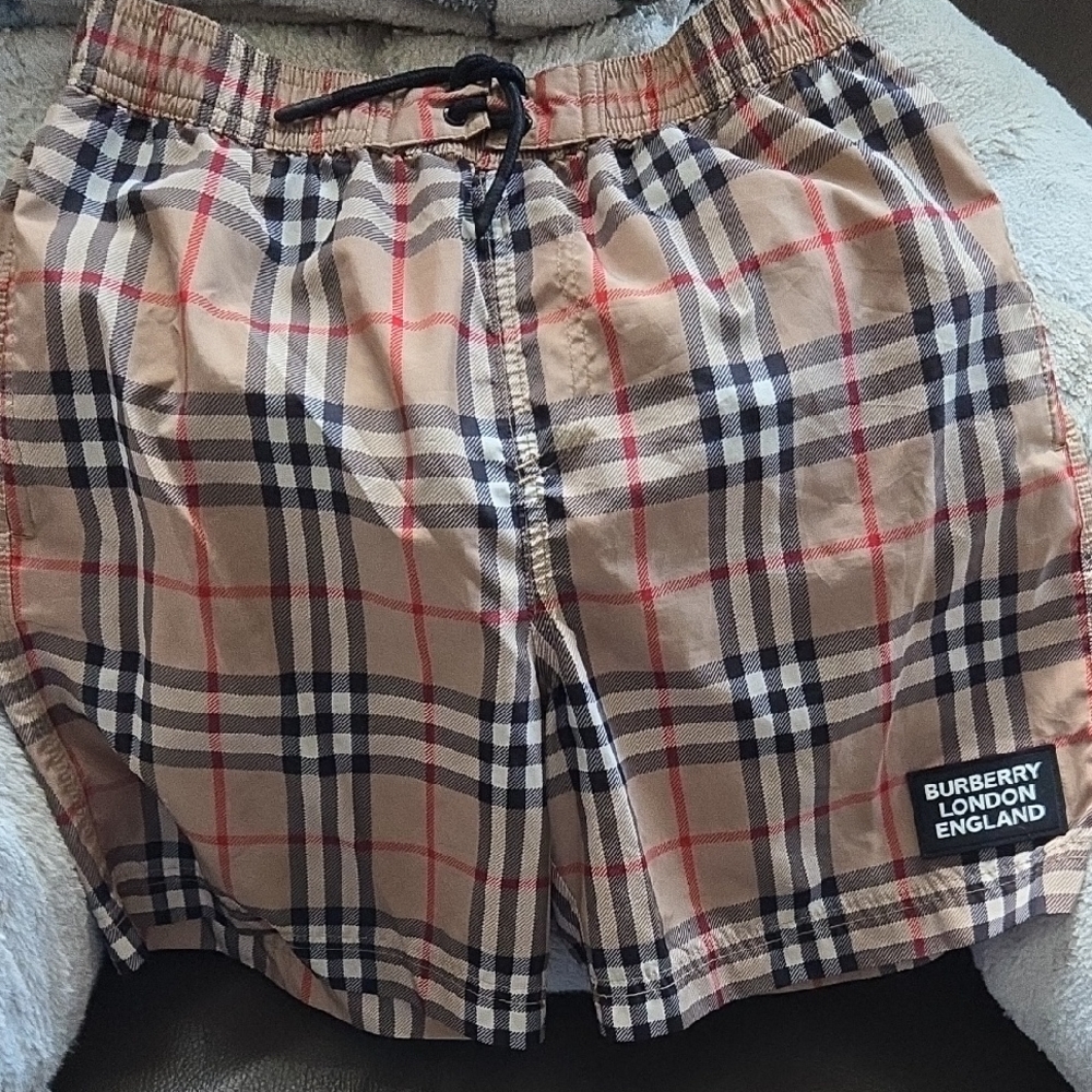 Burberry Kids Plaid Shorts - Tan and Black